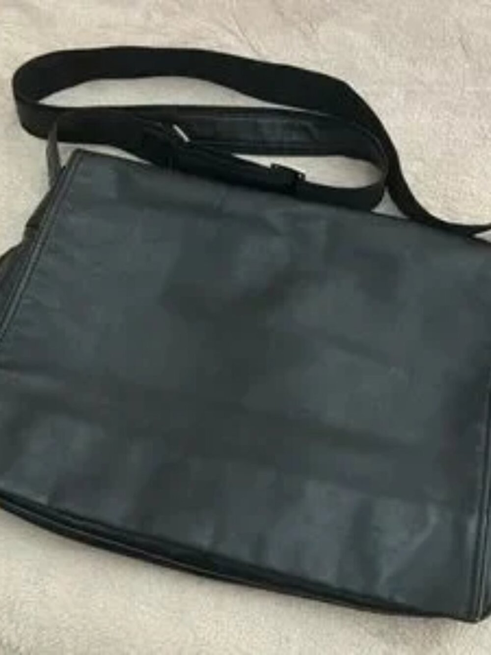 Vintage Manfield Genuine Leather Messenger Laptop Briefcase Black Crossbody Bag